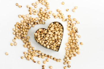 Sorghum Seeds In a Heart Shape