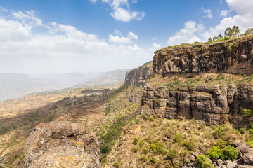 Entoto chain mountains and Jemma Valley in Oromo Region of Ethiopia