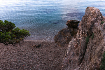 rocks, beach and sea