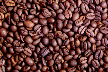 Roasted Coffee Beans background, Brown coffee beans for can be used as a background