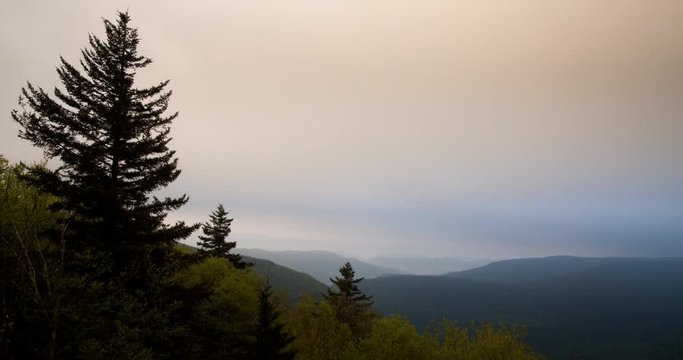 A time lapse of clouds rushing by as seen from the south facing plateau rim of the Roaring Plains wilderness, a part of the Monongahela National Forest in West Virginia