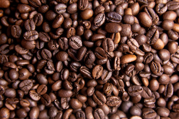 Roasted Coffee Beans background, Brown coffee beans for can be used as a background