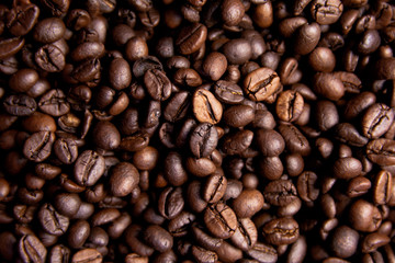 Roasted Coffee Beans background, Brown coffee beans for can be used as a background