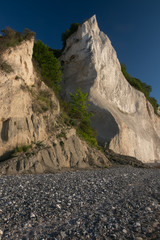 chalk rock steep coast at Mons Klint on Mon island