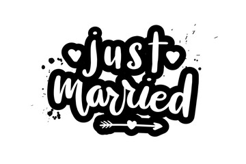 Obraz premium lettering just married