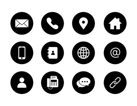 set of contact icons. isolated on white background. vector illustration.