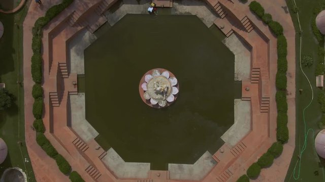  "Brahma Kunda" step well, Up, India, 4k aerial drone