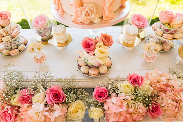 Sweets desserts spring summer theme table at event