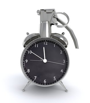 3D ILLUSTRATION OF CLOCK bomb