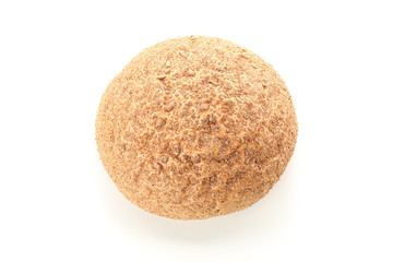 Wheat bread isolated on white background, top view. Bakery products