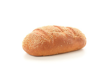 White wheat bread isolated on white background. Bakery products