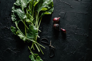 Spinach and Red Shallots