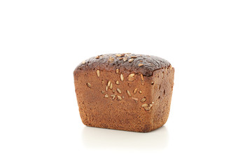 Rye bread isolated on white background. Bakery products