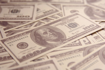 100 us dollar money american as background