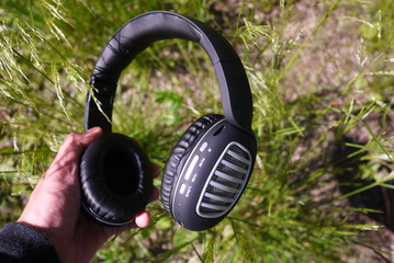 Wireless headphones for listening to music. Beautiful modern design.