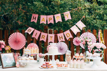 Dessert table on a birthday party