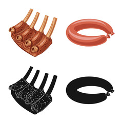 Vector design of meat and ham logo. Collection of meat and cooking stock symbol for web.