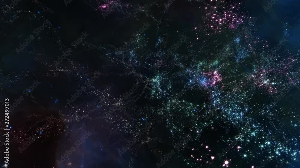 Wall mural space 2433: traveling through star fields in deep space (loop).