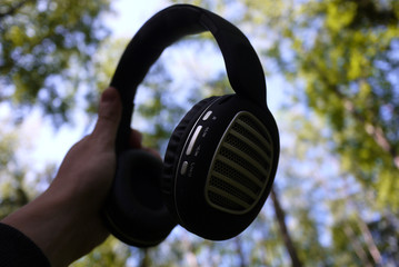Bluetooth headphones for listening to music. Beautiful modern design. 