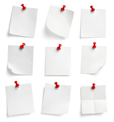 note paper push pin message red white black