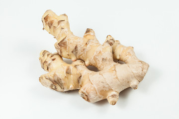 Ginger spice root - Zingiber officinale, photo on neutral background