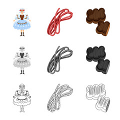 Vector illustration of traditional and tour sign. Collection of traditional and landmarks stock vector illustration.