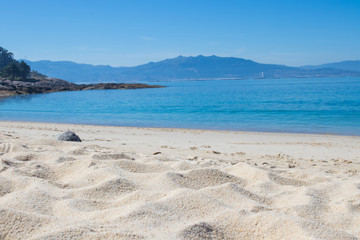 Fototapeta na wymiar beach and sea sand landscape, galicia