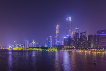 Obraz premium Nightview of Guangzhou central business area