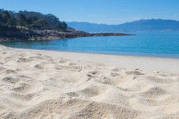 Fototapeta na wymiar beach and sea sand landscape, galicia