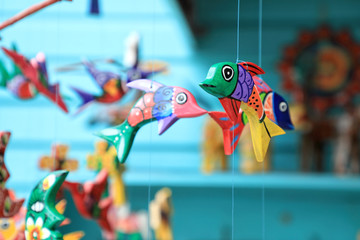 close up generic gift items in souvenir shop in Key West, Florida