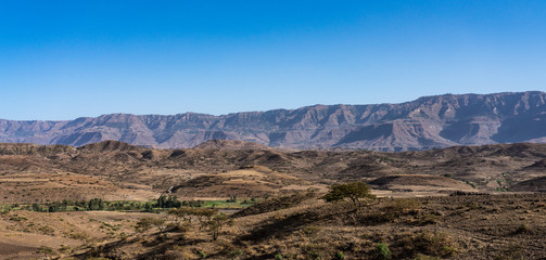 landscape in the highlands of Lalibela, Ethiopia