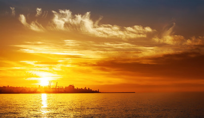 Sunset on the sea