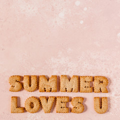 Crackers Arranged as a Phrase Summer Loves U