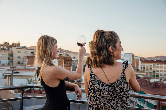 Women with Wine in Barcelona.