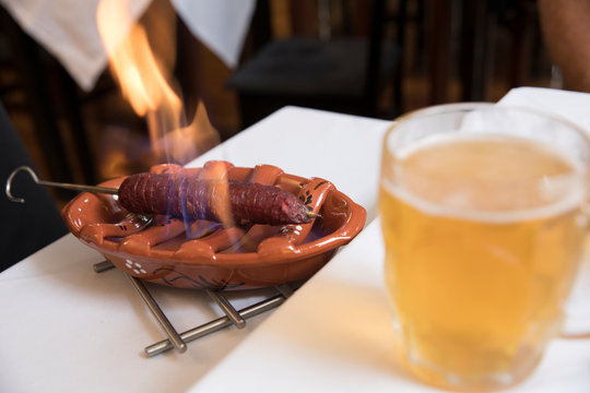 Sausage Appetizer Cooked Tableside