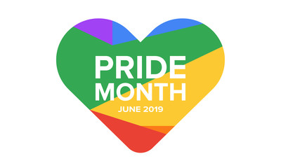 LGBT Pride Month in June. Lesbian Gay Bisexual Transgender. Celebrated annual. LGBT flag. Rainbow love concept. Human rights and tolerance. Poster, card, banner and background. Vector ilustration