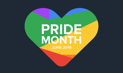 LGBT Pride Month in June. Lesbian Gay Bisexual Transgender. Celebrated annual. LGBT flag. Rainbow love concept. Human rights and tolerance. Poster, card, banner and background. Vector ilustration