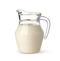 Jug of milk isolated on white background