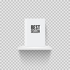 Book with Bestseller word on bookshelf realistic vector illustration © backup16