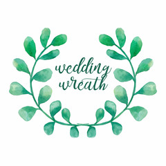 Wedding wreath. Watercolor illustration for your invitation design. 