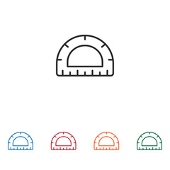 Protractor ruler vector icon