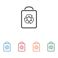 Recycle bag vector icon
