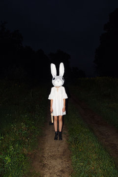 Scary bunny with axe