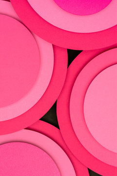 Pink paper material design circles