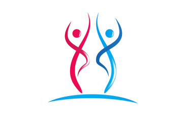 Fitness couple icon logo