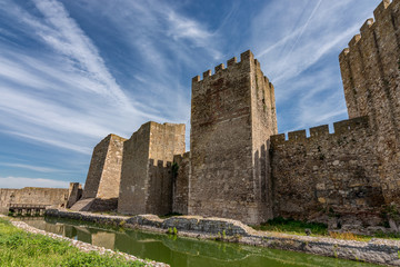 Fototapeta na wymiar Smederevo Fortress, a medieval fortified city in Smederevo, Serbia, which was temporary capital of Serbia in the Middle Ages. It was built between 1427 and 1430.