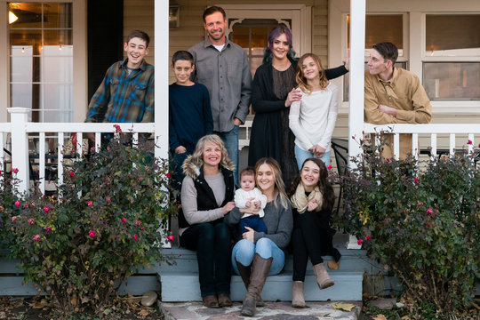 Three-generation Family Portrait at their farm