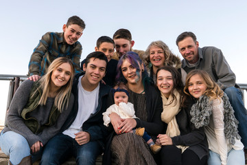 Three generation family portrait