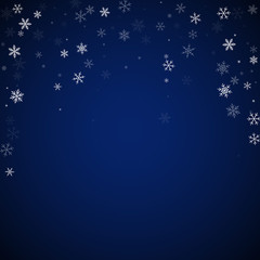 Sparse snowfall Christmas background. Subtle flyin