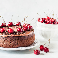 Chocolate Cake with Sweet Cherries